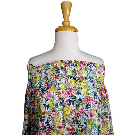 NEW H&M Off Shoulder Floral Print Top 10 Coquette Romantic Softgirl Cottagecore - Picture 3 of 12
